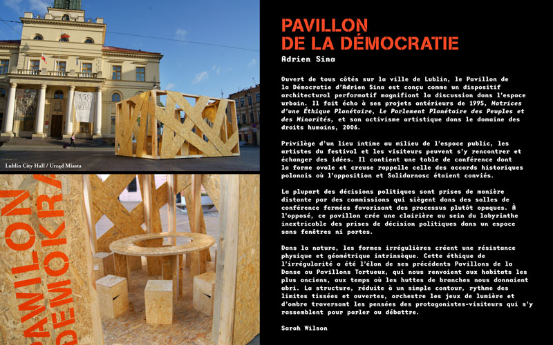 Adrien Sina, Democracy Pavilion, Lublin